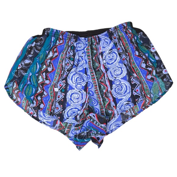 Vintage 90's BROOKS Abstract Print Shorts Small NWT CoolMax MicroSupplex USA NOS - Picture 2 of 7